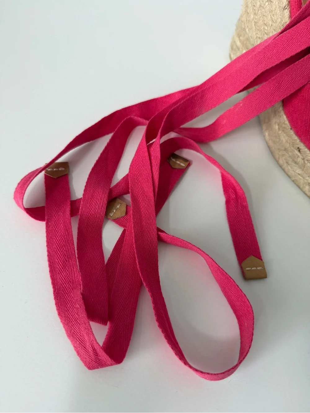 Castañer Carina Espadrille Wedge Sandals in Red/Pink, Size 37 / US 6.5
